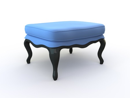 Padded stool isolated on whiteの写真素材