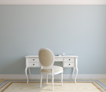 Beautiful home office interior. 3d render.の写真素材
