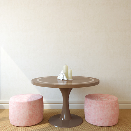 Cute interior of cafe. 3d render.の写真素材