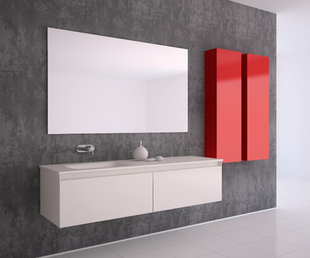 Modern bathroom interior. 3d render.の写真素材