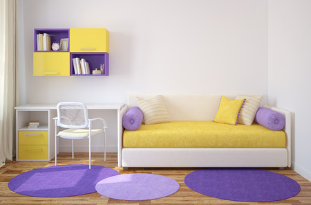 Colorful interior of playroom. 3d render.の写真素材