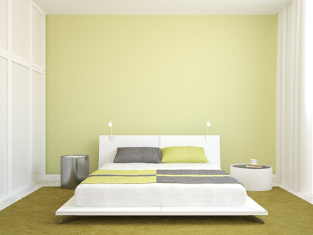 Modern bedroom interior. Minimalism. 3d render. Modern bedroom interior. Minimalism. 3d render.