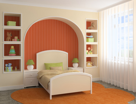 Colorful playroom interior. 3d render.の写真素材