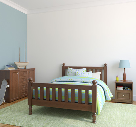 Bedroom for boy. 3d render.の写真素材