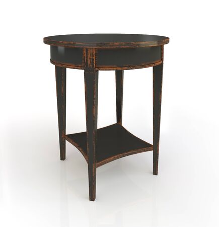Small black table on white background.の写真素材