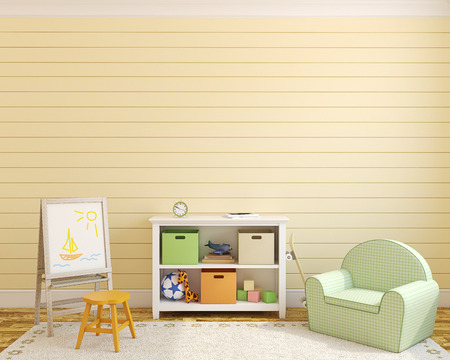 Colorful playroom interior. 3d render.の写真素材