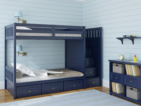 Bedroom interior for two children. 3d render.の写真素材