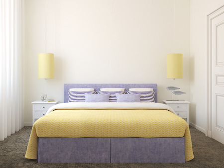 Modern bedroom interior.3d render.の写真素材