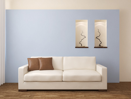 Modern living-room interior. 3d render.の写真素材