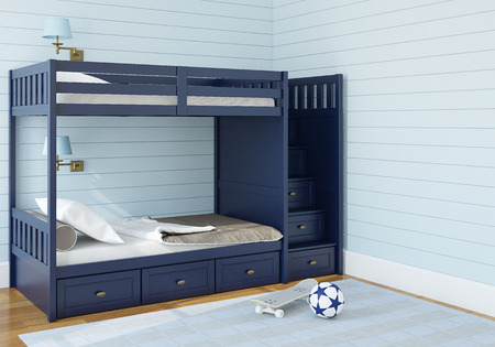 Bedroom interior for two children. 3d render.の写真素材