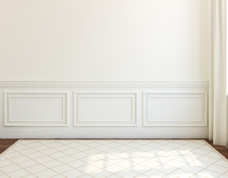 Interior. Empty white room. 3d render.の写真素材