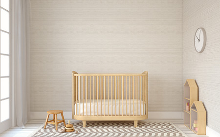 Interior of nursery in scandinavic style. 3d render.の写真素材