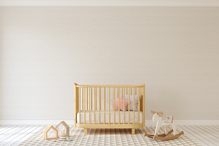 Interior of nursery in scandinavic style. 3d render.の写真素材