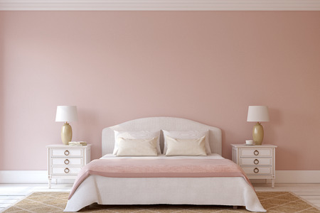 Bedroom interior. Interior mock-up. 3d render.の写真素材