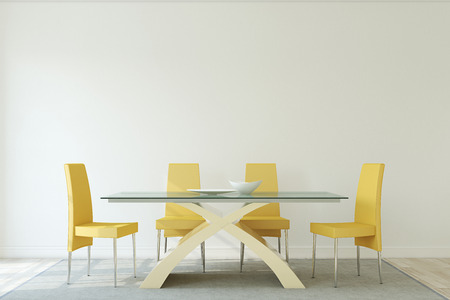 Interior of dining-room. Interior mockup. 3d render.の写真素材