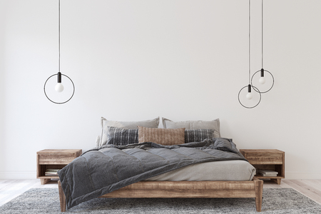 Bedroom interior. 3d render.の写真素材