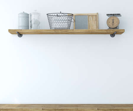 Modern farmhouse laundry. interior mockup. 3d rendering.の写真素材