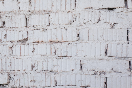 Wall made of white bricks. Texture, vintage