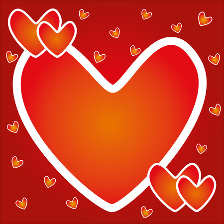 Empty Valentine day card for sign and greeting. Concept holiday design with romantic hearts frame.のイラスト素材