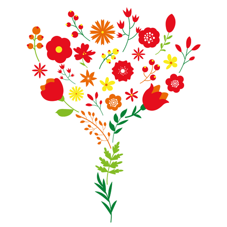 Spring flower bouquet floral decoration design. Modern ornament background for birthday, wedding or invitation. Elegance for banner or wallpaperのイラスト素材