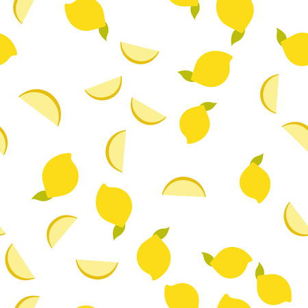 Background pattern of summer healthy citrus yellow lemon. Abstract design of tasty vitamin symbol for wallpaper, print or decoration.のイラスト素材