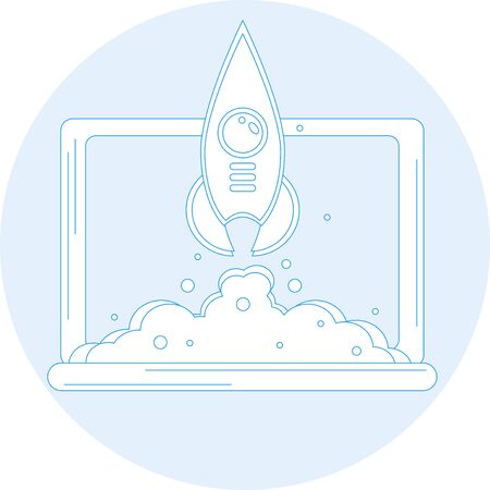 Vector spaceship illustrating launching a businessのイラスト素材