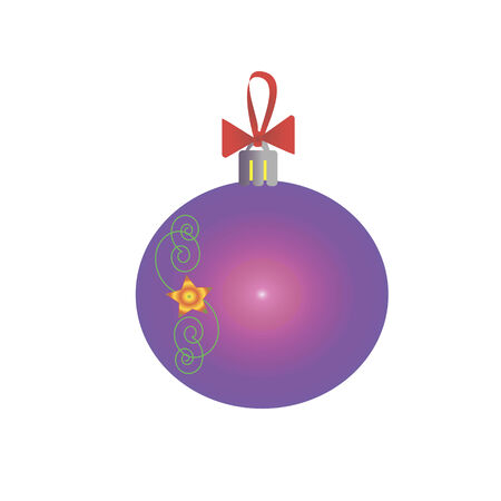 lilac Christmas toysのイラスト素材