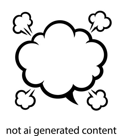 Black and white comic-style speech bubble with expressive puffs of smoke in pop art design. Ideal for cartoons, comics, and graphic design use. Non-AI generated vector illustrationのイラスト素材