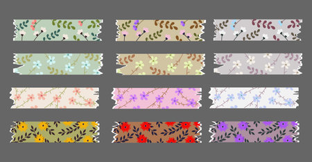 planner stickers flowersのイラスト素材