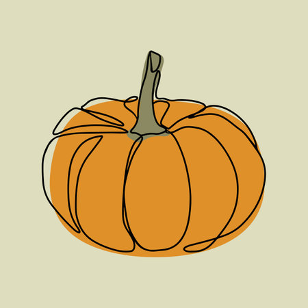illustration of a pumpkin outlineのイラスト素材