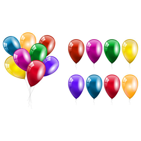 set of colorful balloonsのイラスト素材