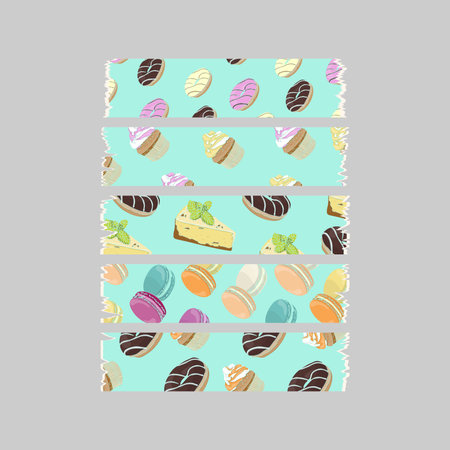 planner stickers sweetsのイラスト素材