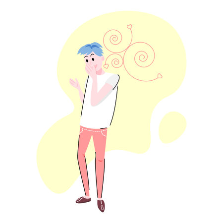 Gay guy is happy and in loveのイラスト素材