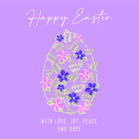 Colorful and Decorated Easter Eggs Painted with Watercolorのイラスト素材