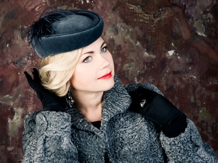 Beauty Fashion Woman Portrait  Vintage Style  Retro Glamour Girlの写真素材