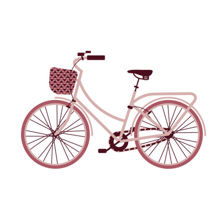City classic bicycle with a basket. cycling activity.のイラスト素材