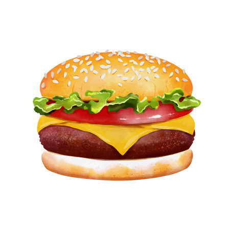 Tasty bright detailed sandwich isolated on white background.のイラスト素材