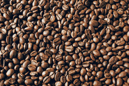 Roasted Coffee Bean Background Pattern. Aroma Caffeine Seed Above View. Cafe Wall Design Image....
