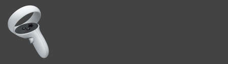 New White VR Controller Isolated On Gray Background Banner.