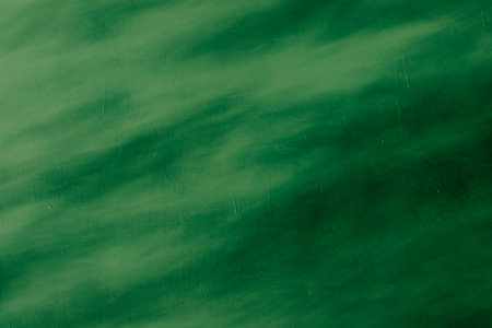 Leaves Shadow Overlay On Green Wall Texture Background. Abstract Natural Sun Light Foliage Backdrop. Nature Branch Shadow Reflection On Plaster Stucco Wall.の写真素材