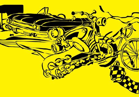 abstract composition of toys for men のイラスト素材