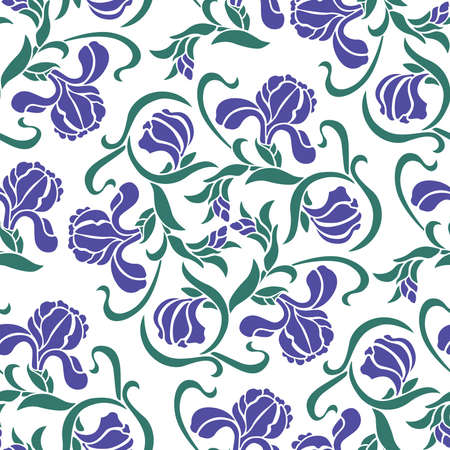 Elegance Seamless pattern with flowers ornament, vector floral illustration in vintage styleのイラスト素材