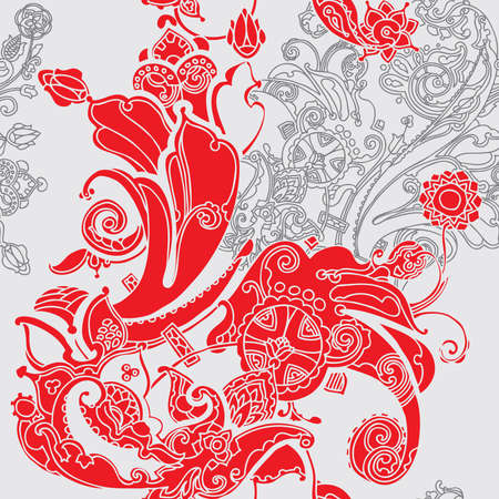 Elegance Seamless pattern with ornament, vector floral illustration in vintage styleのイラスト素材