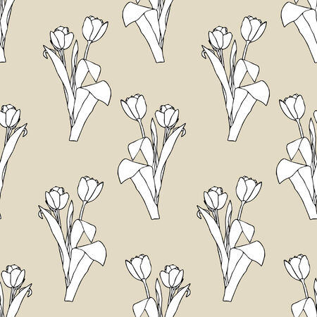Elegance Seamless pattern with flowers tulipsのイラスト素材
