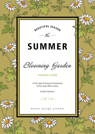 Vintage floral frame, Vector Illustrationのイラスト素材