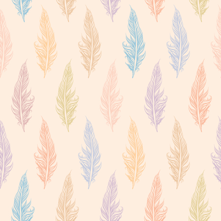 Seamless pattern with feathersのイラスト素材