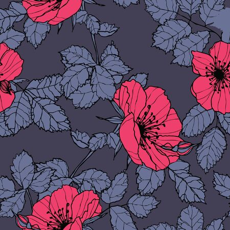 Seamless pattern with flowers rosesのイラスト素材