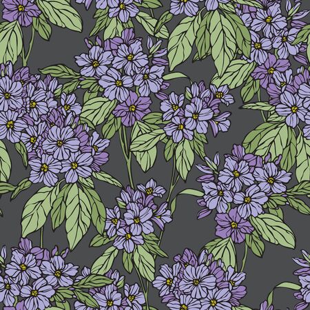 Floral seamless pattern. Flower background. Flourish ornamental summer wallpaper with flowers hydrangea.のイラスト素材