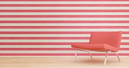 red line and red chairの写真素材