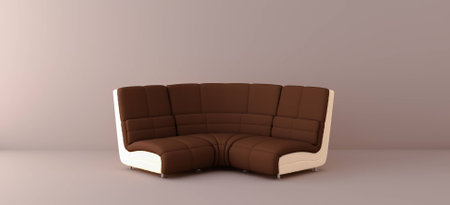 brown sofa in the interiorの写真素材